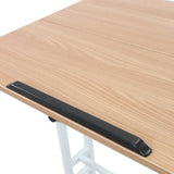Cepillo para cables negro en la superficie de roble del escritorio de pie WORKSTATION I de hjh OFFICE