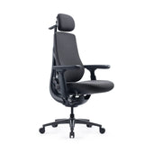 Silla de oficina LiberNovo Maxis Manual en grafito con reposacabezas y reposabrazos ajustables de Libernovo