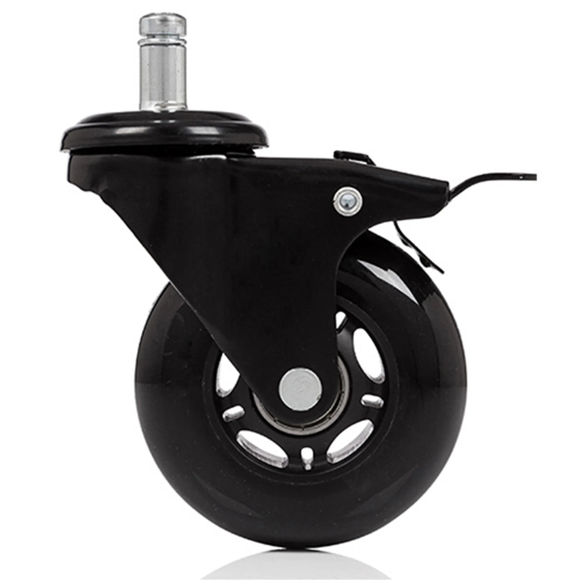 Ruedas para sillas 5x ROLO SKATE S 11mm/75mm negras con freno de bloqueo para suelos duros de hjh OFFICE