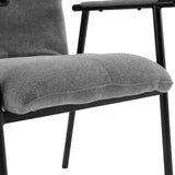 Tapicería de tela gris del asiento de la silla tapizada Lifea Flex con estructura negra de hjh LIVING