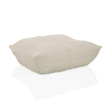 Pufs Sitzolo Podi color beige con funda de tela acanalada de hjh LIVING – vista de 360° (vista frontal en diagonal 30°)