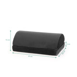 Vista dimensional del Reposapiés Podi Velvet 1 en negro con 43 × 28 cm de hjh OFFICE