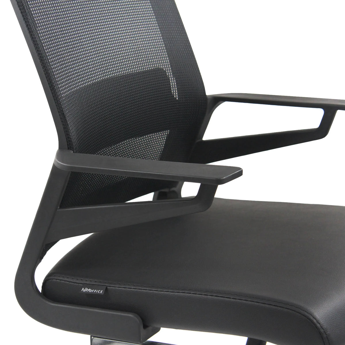 Reposabrazos y asiento de la silla de viga voladiza INVENTOR V PRO en negro con respaldo de malla de hjh OFFICE