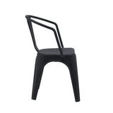 Silla de comedor negra Vantaggio Poly con respaldo integrado de plástico de hjh OFFICE