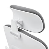 Reposacabezas ajustable con funda de tela gris y marco blanco de la Silla de oficina profesional Ergomy WF 2 de hjh OFFICE