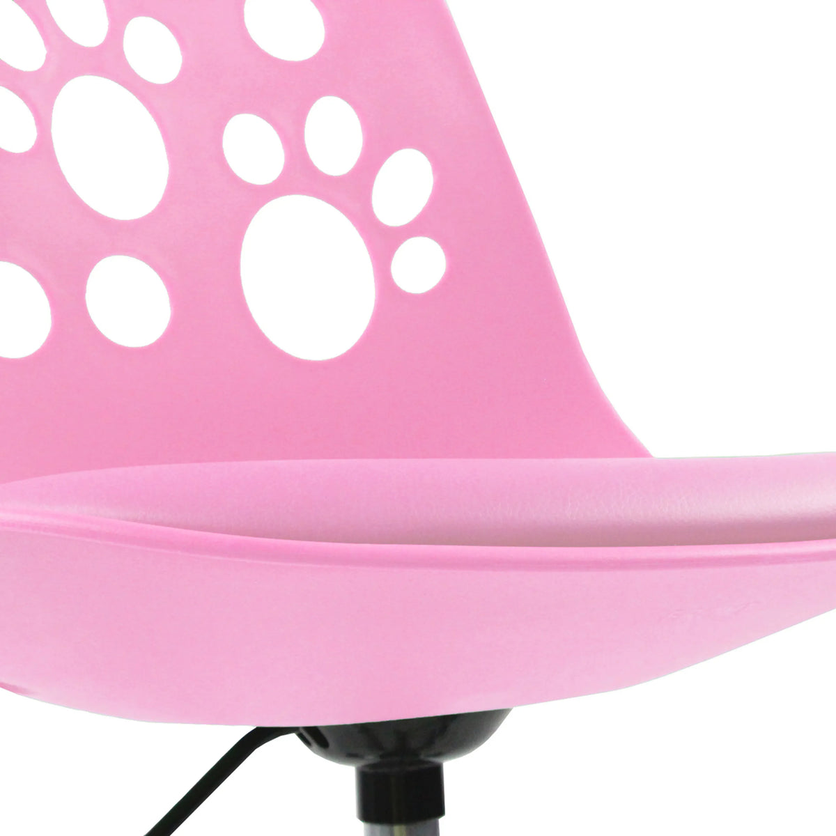 Cuenco de plástico rosa con huellas de patas de la Silla giratoria para niños FANCY I de hjh OFFICE