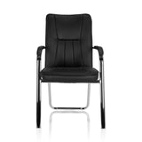 Silla de confidente negra BANDA V con reposabrazos y estructura de patín de hjh OFFICE – vista de 360° (vista frontal 0°)