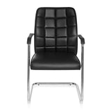 Silla viga voladiza FLEXO V negra con costuras cuadradas y reposabrazos de hjh OFFICE – vista de 360° (vista frontal 0°)