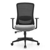 Silla Home Office Sedito en color negro y gris con respaldo de malla y base de cinco ruedas de hjh OFFICE – vista de 360° (vista frontal 0°)