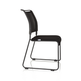 Silla de confidente negra PADUA V con respaldo de malla y asiento acolchado de hjh OFFICE – vista de 360° (vista lateral 80°)
