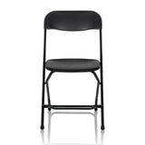 Silla de exterior negra TUDELA XXL B con respaldo sencillo y estructura metálica de hjh OFFICE – vista de 360° (vista frontal 0°)