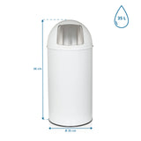 Vista de dimensiones de la Papelera PUSH 35L con una altura de 66 cm y un diámetro de 35 cm de hjh OFFICE
