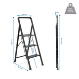 Dibujo técnico de la Escalera plegable SOLID W6 con una altura de 109 cm de hjh OFFICE
