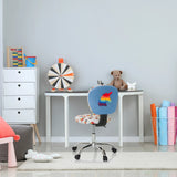 Silla giratoria para niños KID BUBBLE con motivo colorido y respaldo azul de hjh OFFICE