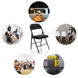 Silla plegable TUDELA negra con estructura metálica y asiento acolchado de hjh OFFICE