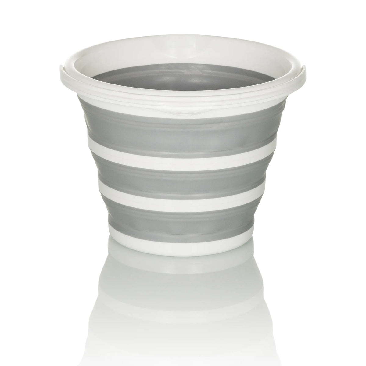 Contenedor plegable CLEAN SILR en gris y blanco con estructura plegable y borde blanco de hjh OFFICE – vista de 360° (vista frontal 0°)