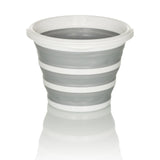 Contenedor plegable CLEAN SILR en gris y blanco con estructura plegable y borde blanco de hjh OFFICE – vista de 360° (vista frontal 0°)
