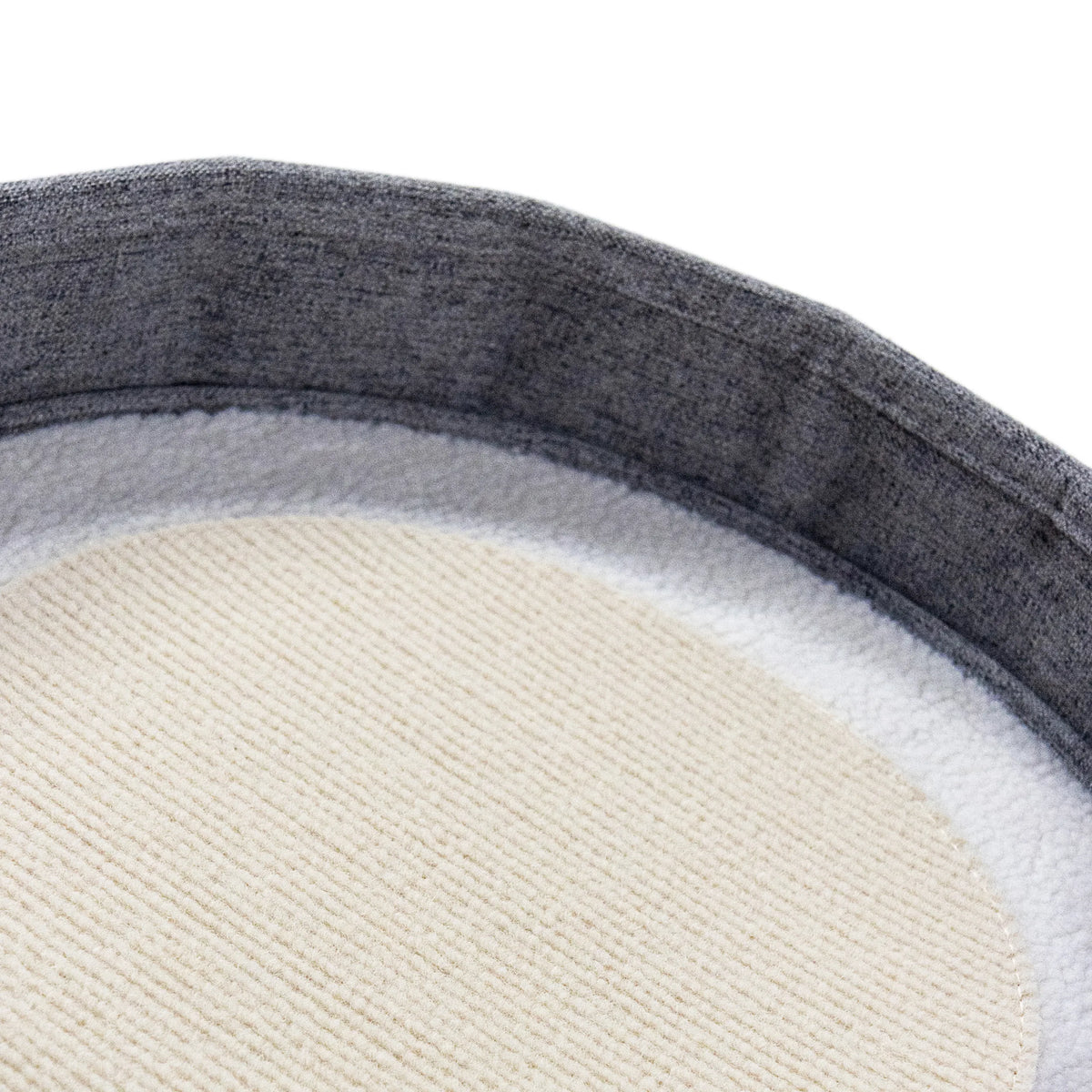 Borde de tela gris y superficie interior clara de la cueva para gatos PAWY R de hjh LIVING