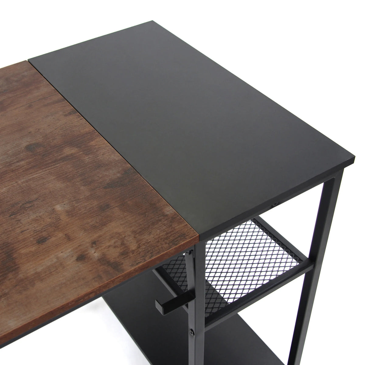 Tablero de dos piezas en negro y marrón del Escritorio WORKSPACE H I de hjh OFFICE