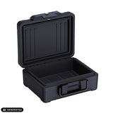 Caja fuerte Safe Compact Slim abierta en color negro con asa de transporte de hjh OFFICE (imagen generada por IA)