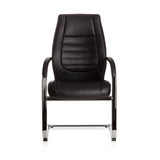 Silla de viga voladiza VITORO V negra con reposabrazos y respaldo acolchado de hjh OFFICE – vista de 360° (vista frontal 0°)