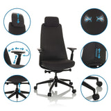 Funciones ajustables de la Silla de oficina profesional YUCANO en negro de hjh OFFICE