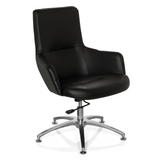 Sillón de diseño SHAKE 300 negro con tapizado y base en estrella brillante de hjh OFFICE – vista de 360° (vista frontal en diagonal 40°)