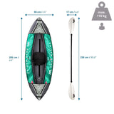 Technische Zeichnung des aufblasbaren Kajaks LAXO-285 mit 285 × 90 cm von Aqua Marina