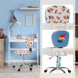 Silla giratoria para niños KID BUBBLE con motivo de arco iris, juguete pop-it en el respaldo y base regulable en altura de hjh OFFICE