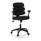Silla giratoria para niños KID ERGOLINO B negra con respaldo acolchado y base de cinco ruedas de hjh OFFICE – vista de 360° (vista frontal 15°)