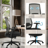 Verstellbare Armlehnen, Netzrücken und Gasfeder des Profi-Bürostuhls COLORE von hjh OFFICE