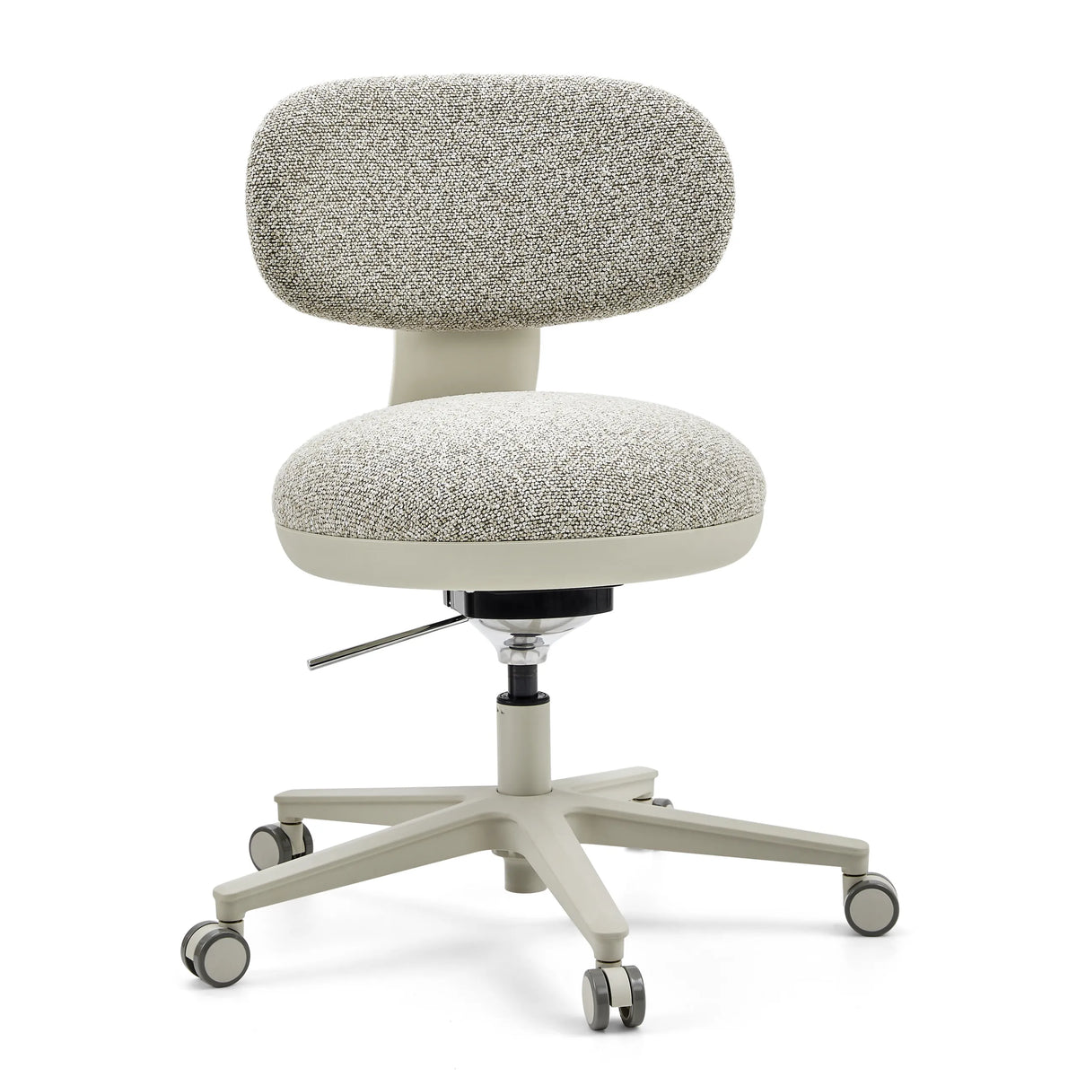 Silla Home Office SITMOTION W gris con funda de tela estructurada y base de cinco ruedas de hjh OFFICE – vista de 360° (vista frontal 15°)