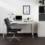 Sillón de oficina profesional VILLA 10 en negro con tapicería acolchada y base de cromo de hjh OFFICE