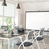 silla plegable gris PRIORITY II W con estructura blanca y respaldo de malla de hjh OFFICE