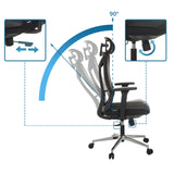 Respaldo ajustable con inclinación de 90 grados de la Silla de oficina profesional KAMIAK de hjh OFFICE