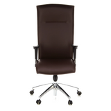 Sillón de alta gama MURANO 20 marrón oscuro con reposabrazos y base de cinco ruedas de hjh OFFICE – vista de 360° (vista frontal 0°)