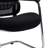 Asiento negro y estructura cromada de la silla de viga voladiza Ergomy Meet de hjh OFFICE