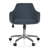Silla Home Office SOLAO 100 en gris oscuro con carcasa acolchada y base de cinco ruedas de hjh OFFICE – vista de 360° (vista frontal 0°)