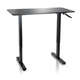 Escritorio de pie STAND CR negro con manivela para ajuste de altura de hjh OFFICE – vista de 360° (vista frontal 20°)