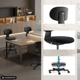 Silla de trabajo WORK MF2 regulable en altura en color negro con base de estrella y ruedas de hjh OFFICE (imagen generada por IA)