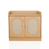 Casa para gatos KITTYHOME 2 color haya con dos puertas, aberturas ovaladas y un estante de hjh LIVING – vista de 360° (vista frontal 0°)