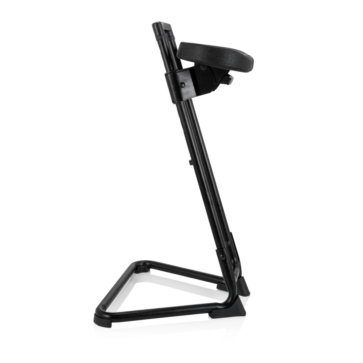 Asiento de pie TOP WORK 32 negro con asiento acolchado y base en forma de U de hjh OFFICE – vista de 360° (vista lateral 80°)