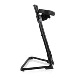 Asiento de pie TOP WORK 32 negro con asiento acolchado y base en forma de U de hjh OFFICE – vista de 360° (vista lateral 80°)