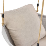 Cojín beige de la silla colgante Skylo con suspensión de cuerda de hjh LIVING