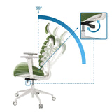 Ángulo de inclinación ajustable hasta 90° del respaldo de la silla de oficina profesional ERGO LINE W de hjh OFFICE
