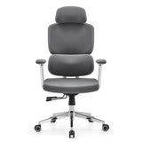 Silla de oficina profesional Ergomy WF 2 gris con tapizado de tela y base de cinco ruedas de hjh OFFICE – vista de 360° (vista frontal 0°)