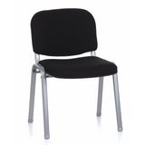 Silla de cuatro patas XT 600 S negra con estructura plateada de hjh OFFICE – vista de 360° (vista frontal 20°)