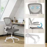 Silla Home Office BELIO W gris con respaldo de malla, reposabrazos ajustables y ruedas de hjh OFFICE