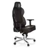 Silla gaming GAMEBREAKER COLOSSUS negra con reposabrazos y base brillante de cinco ruedas de hjh OFFICE – vista de 360° (vista frontal en diagonal 60°)