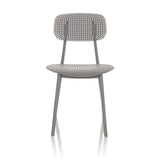 Silla de exterior gris ARTIFO HOL con respaldo y asiento perforados de hjh OFFICE – vista de 360° (vista frontal 0°)